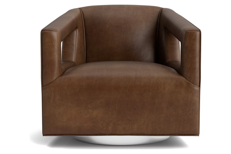 Jasper Leather Swivel Chair by Mitchell Gold + Bob Williams