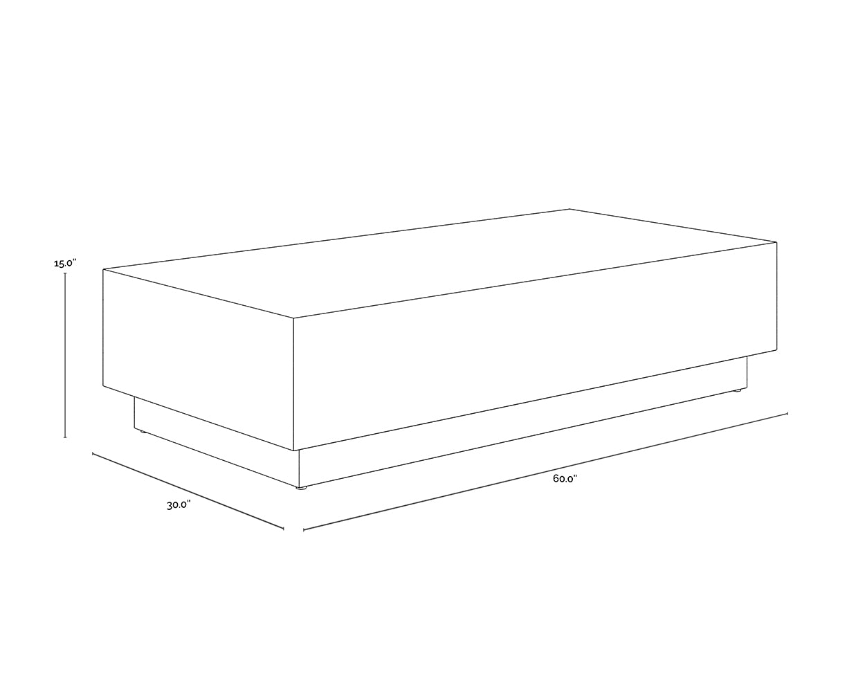 Albans Coffee Table dimensions schematic