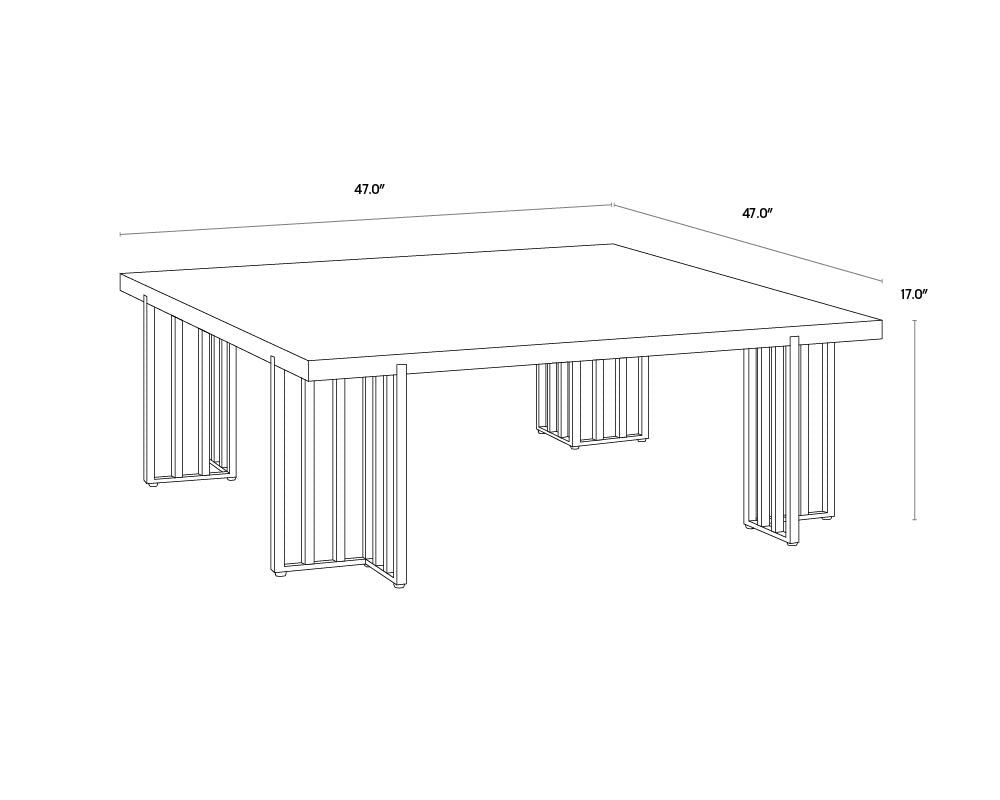 Alto Coffee Table dimensions schematic