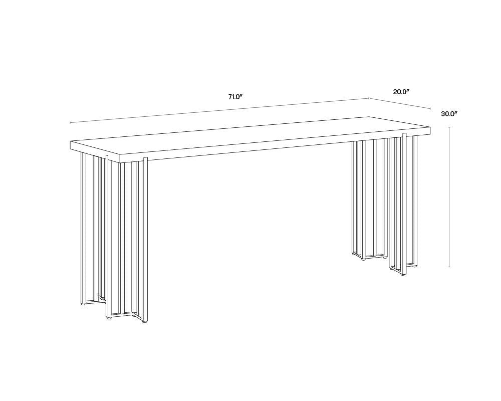 Alto Console Table dimensions schematic