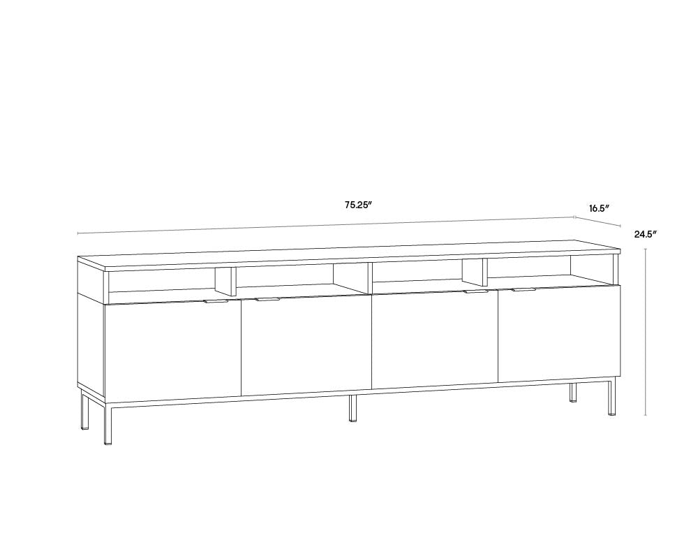 Ambrose Modular Storage Cabinet - Champagne Gold dimensions schematic