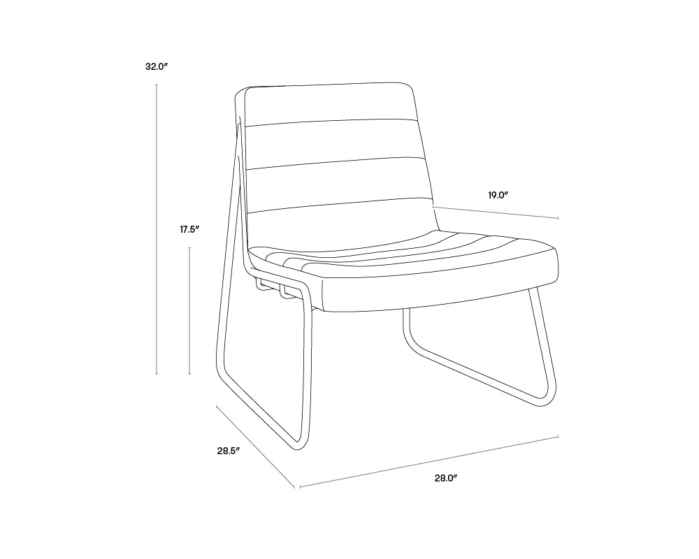 Anton Lounge Chair dimensions schematic