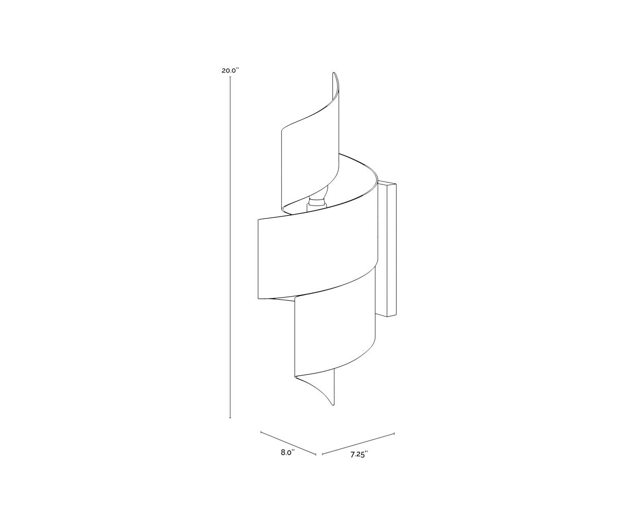 Aphelion Sconce dimensions schematic