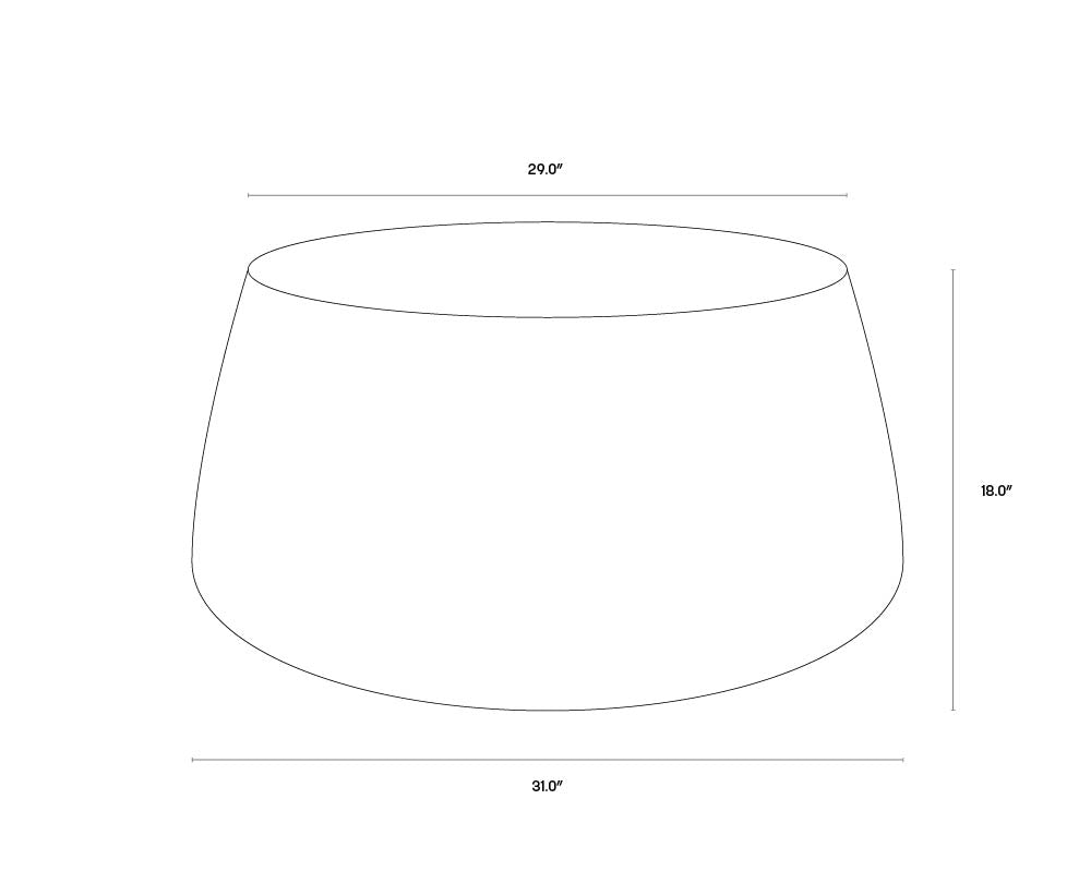 Aries Coffee Table dimensions schematic