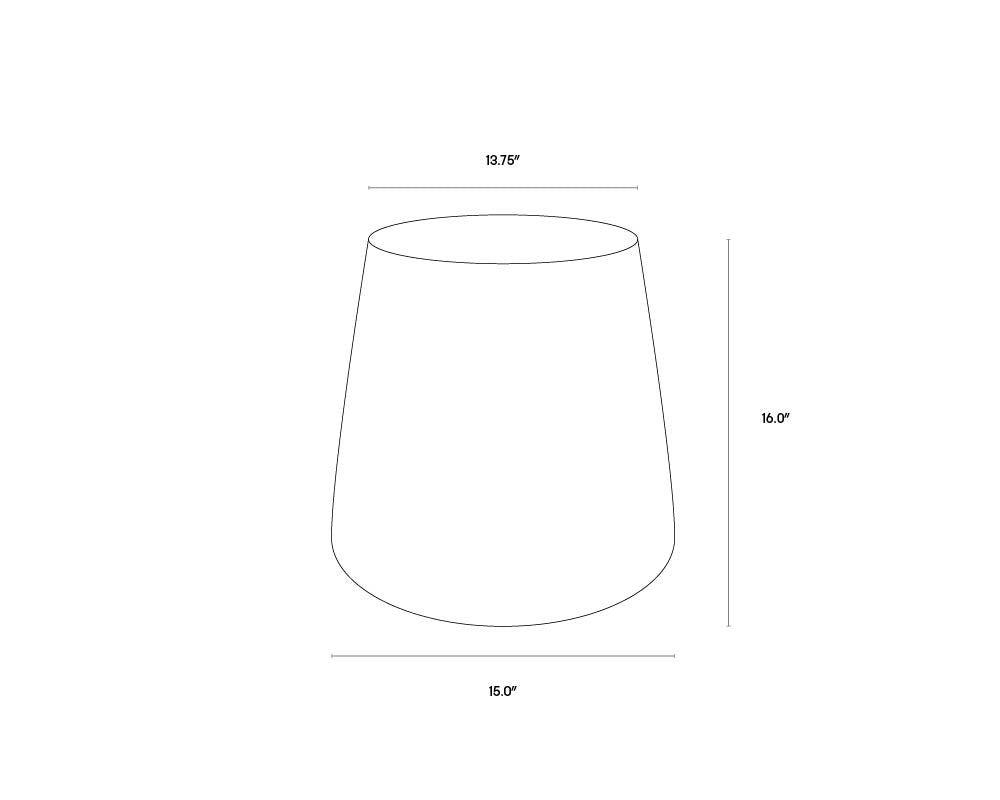 Aries End Table dimensions schematic