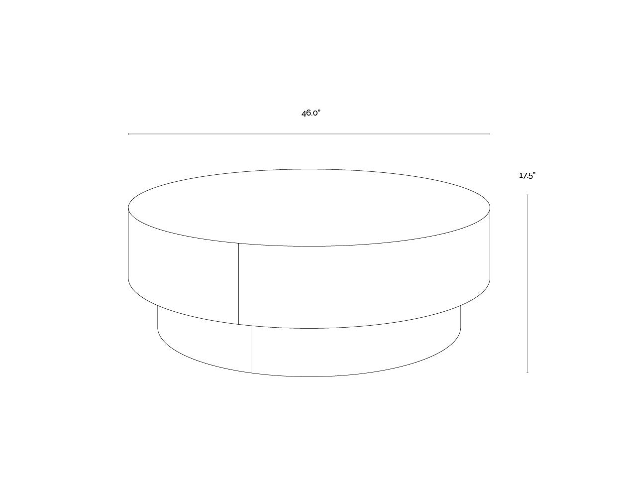 Arlo Ottoman dimensions schematic