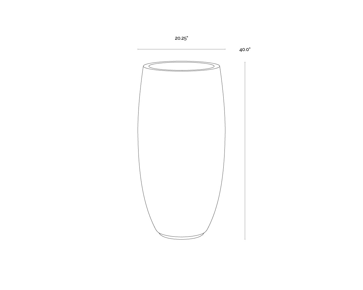 Aster Planter - Tall dimensions schematic