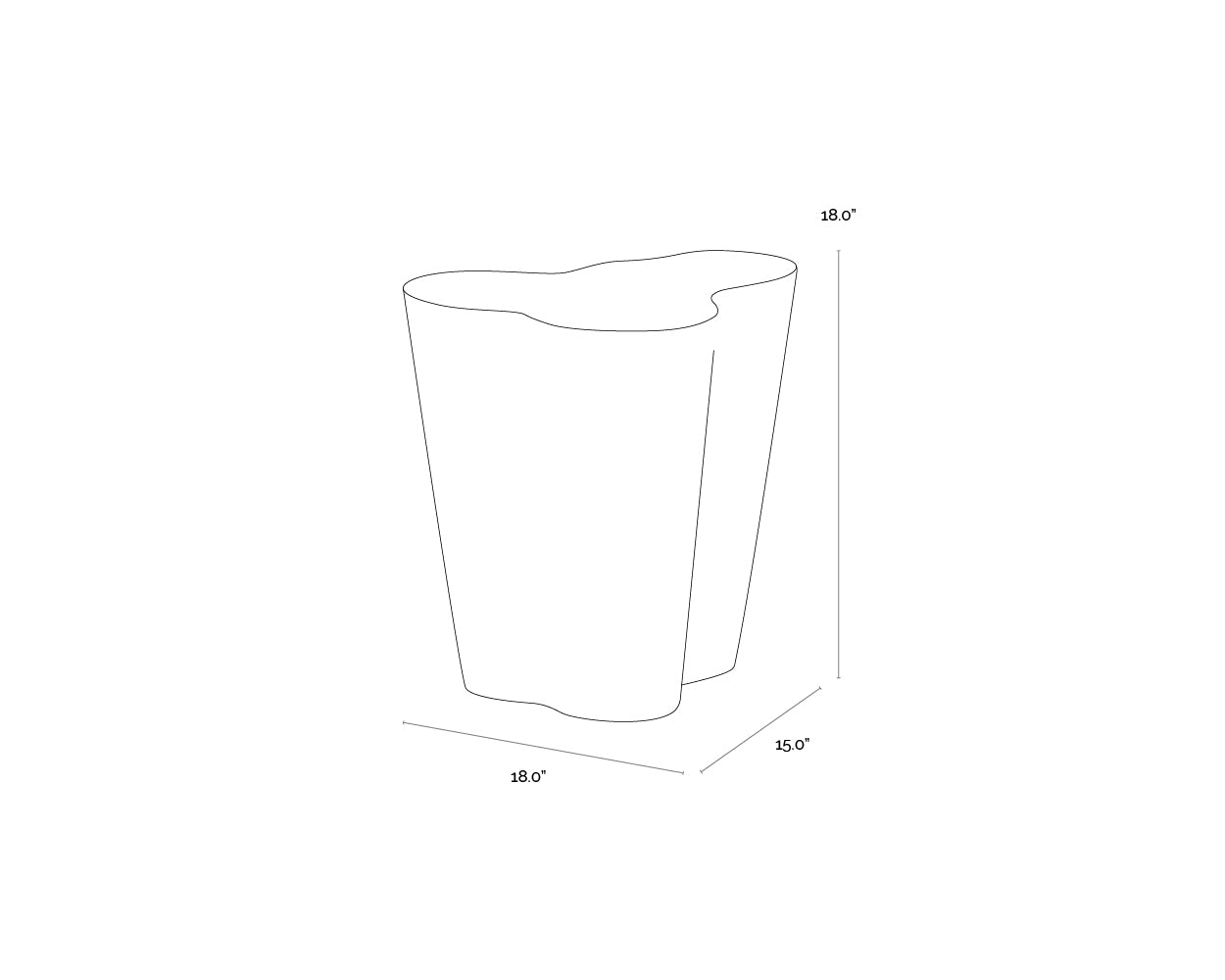 Ava End Table - Small dimensions schematic