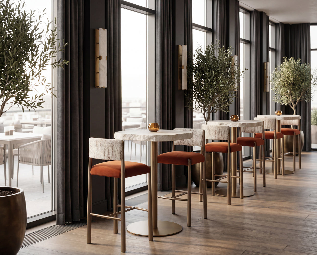 Bayard Barstool - Dark Bronze