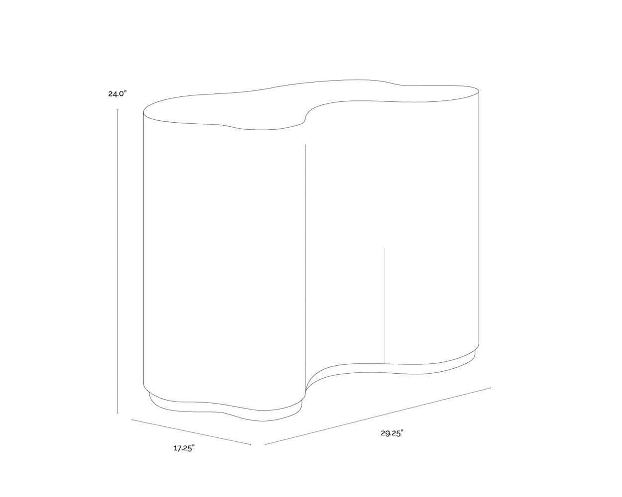 Boise Side Table - Large dimensions schematic