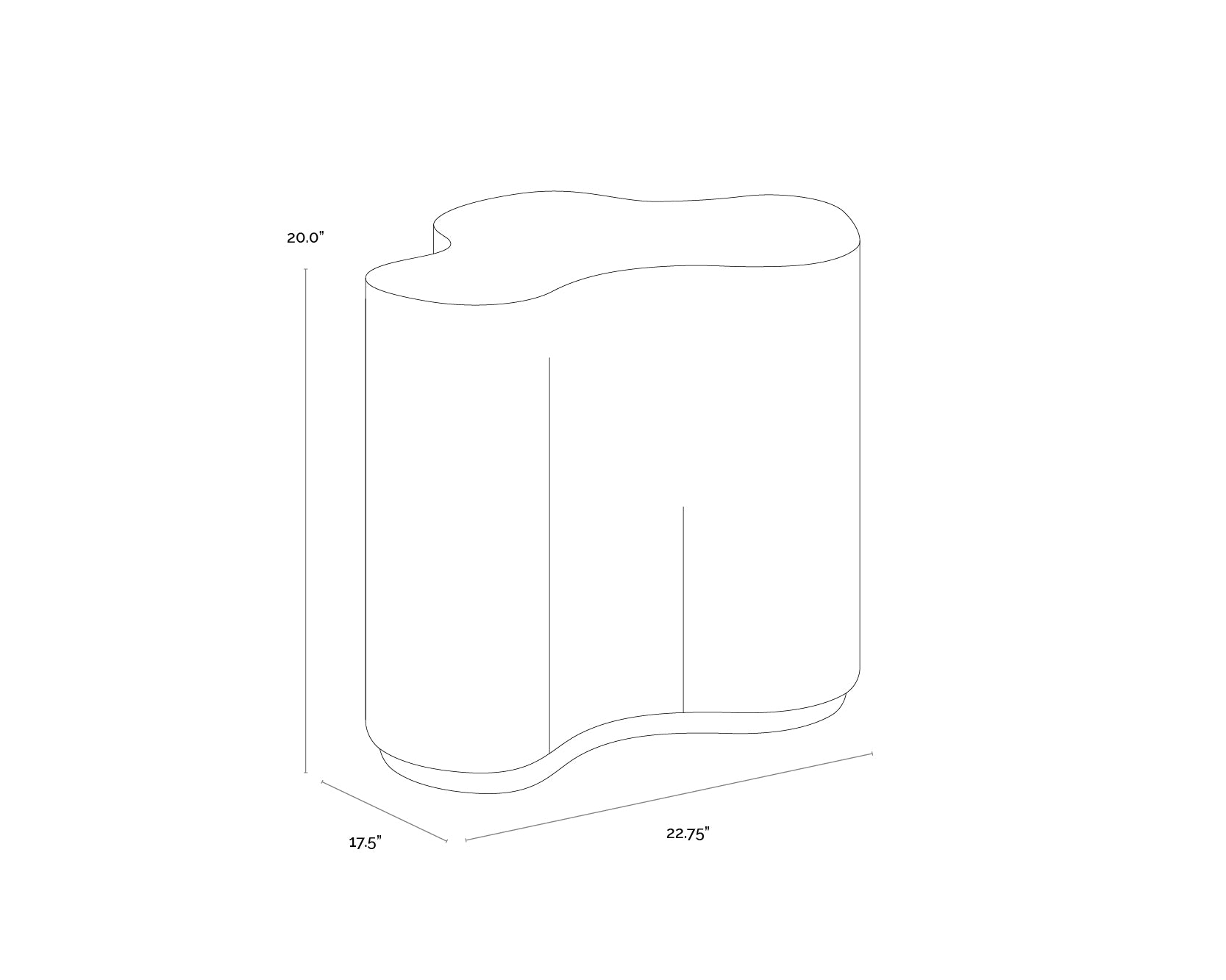 Boise Side Table - Small dimensions schematic