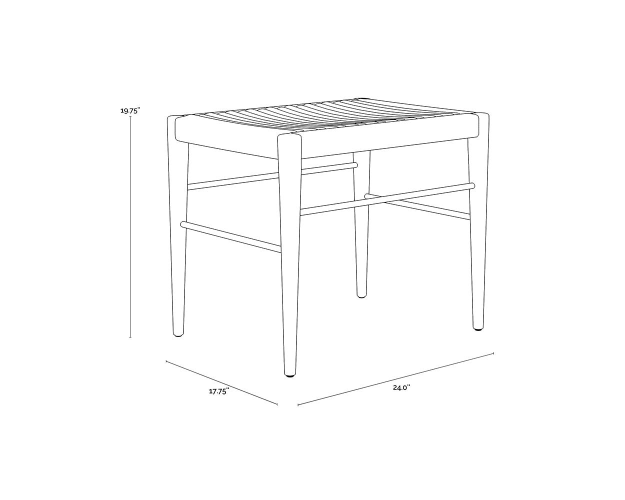 Bondi Stool dimensions schematic