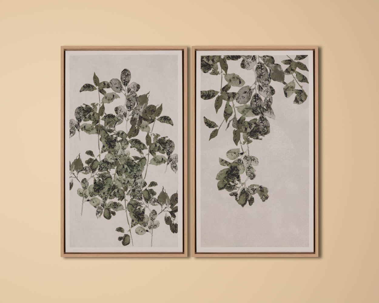 Botanical Study I - 18.5" X 31" - Natural Floater Frame