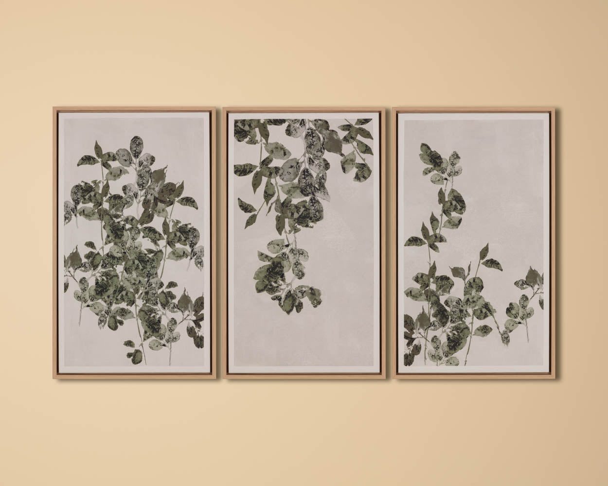 Botanical Study I - 18.5" X 31" - Natural Floater Frame