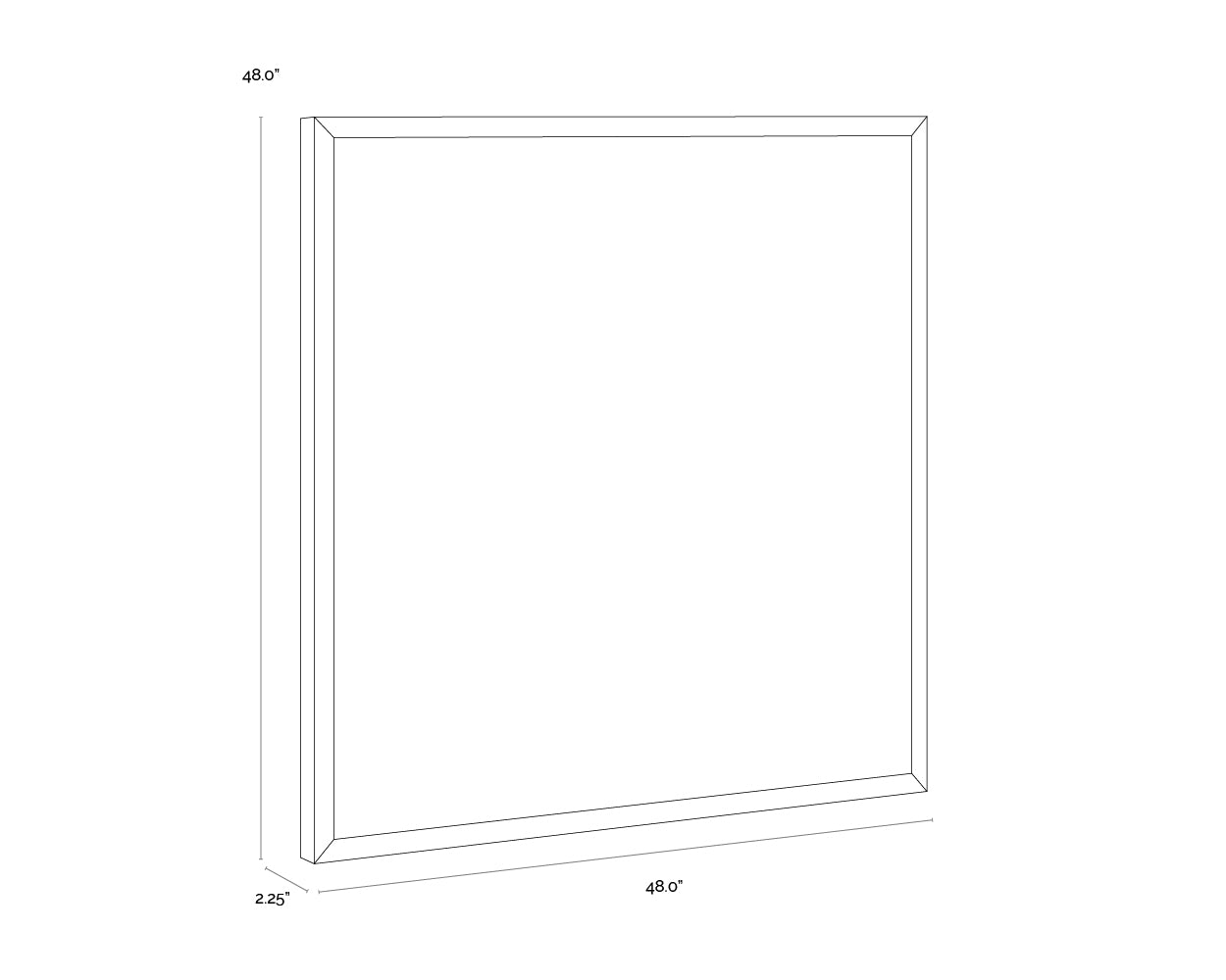 Canyon Dreams I - 48" X 48" - Black Floater Frame dimensions schematic