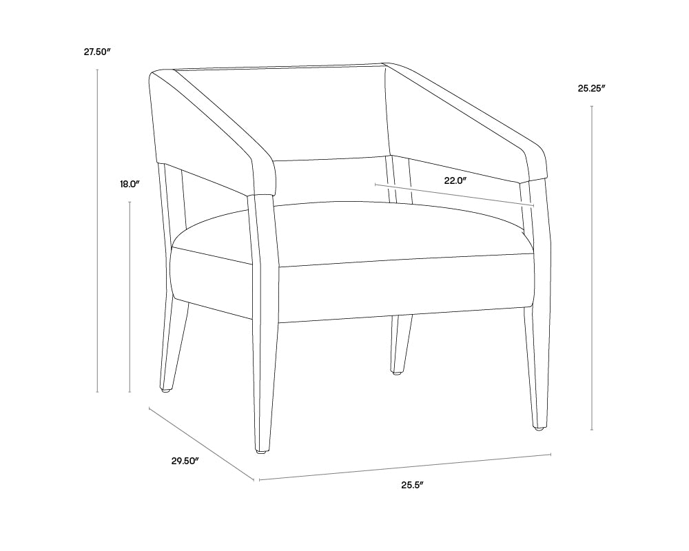 Carlyle Lounge Chair dimensions schematic
