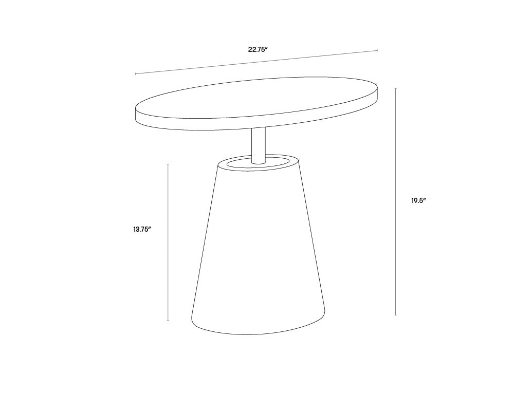 Carment Side Table dimensions schematic