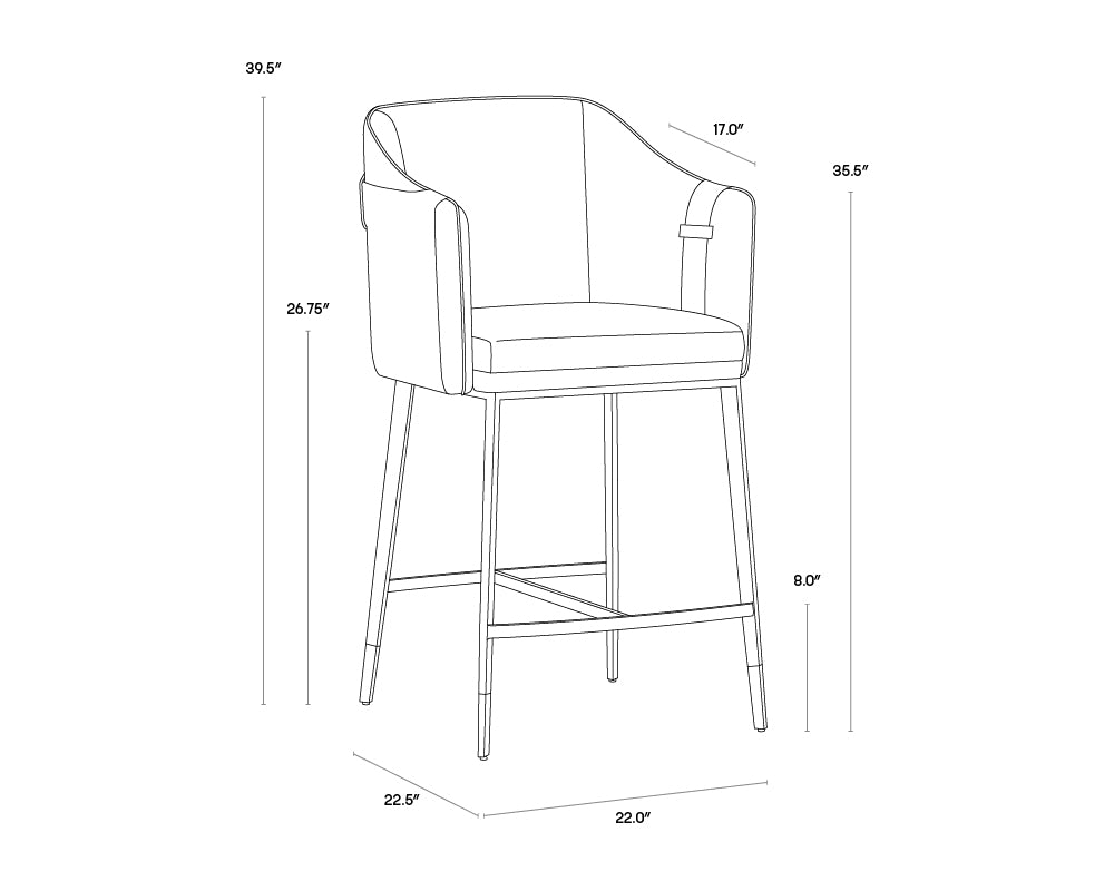 Carter Counter Stool dimensions schematic