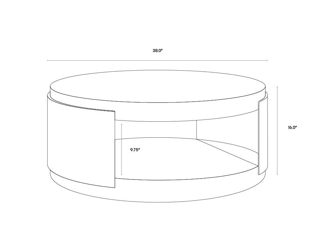 Cavette Coffee Table dimensions schematic