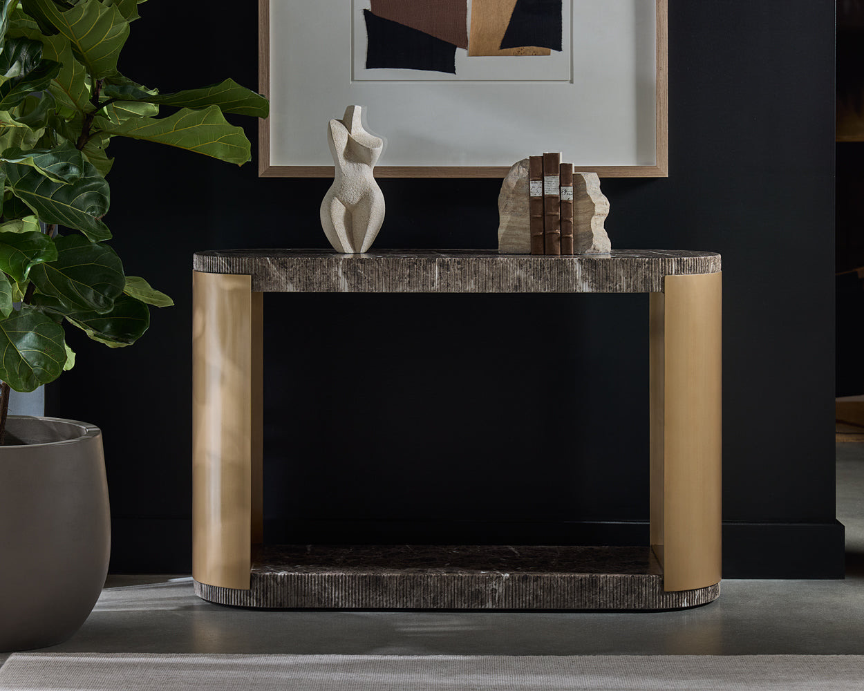 Cavette Console Table - Marble Look