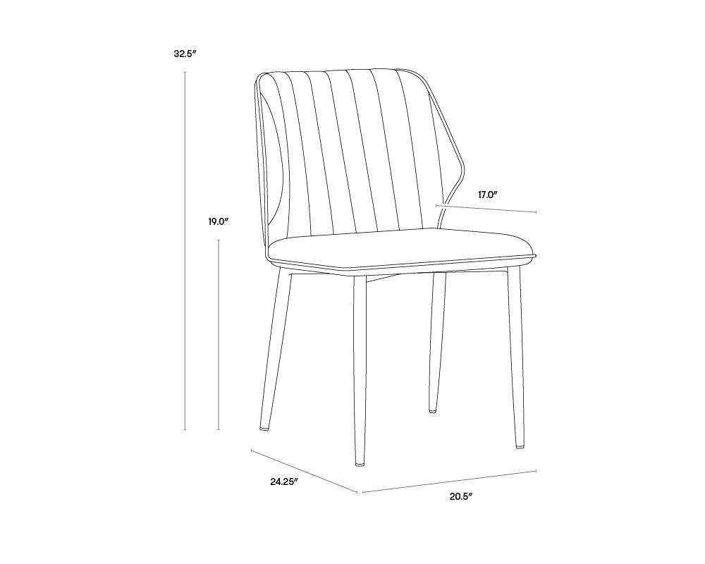 Clinton Dining Chair - Bronze dimensions schematic