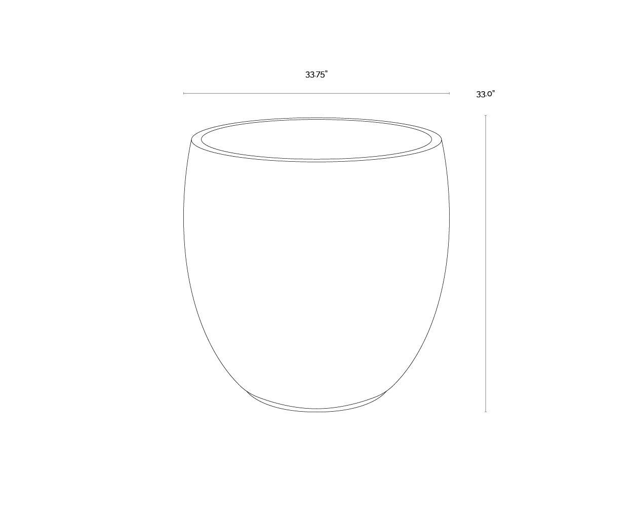 Coleus Planter - Large - Round dimensions schematic