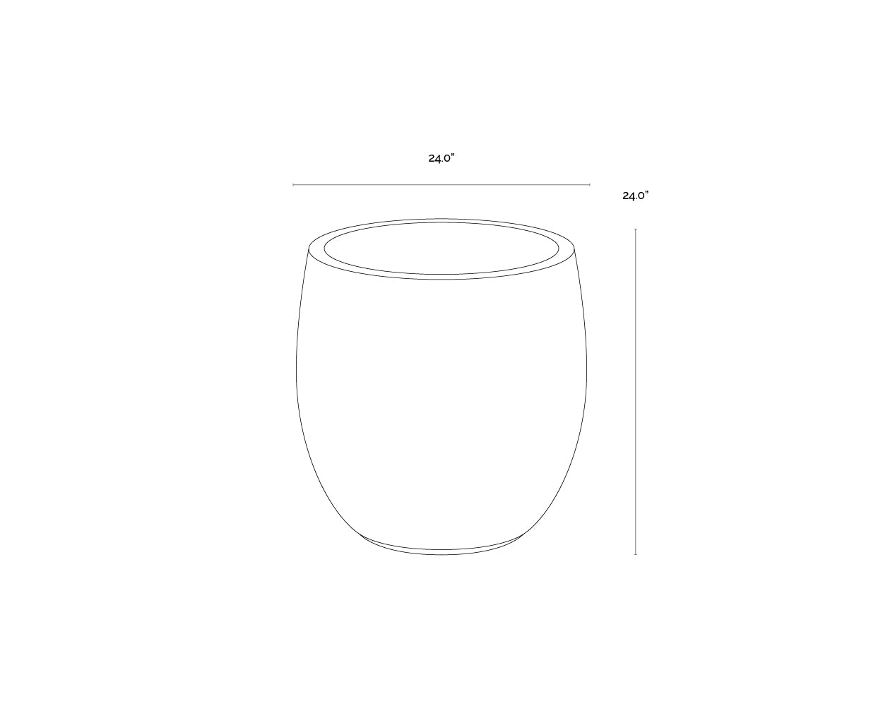 Coleus Planter - Small - Round dimensions schematic