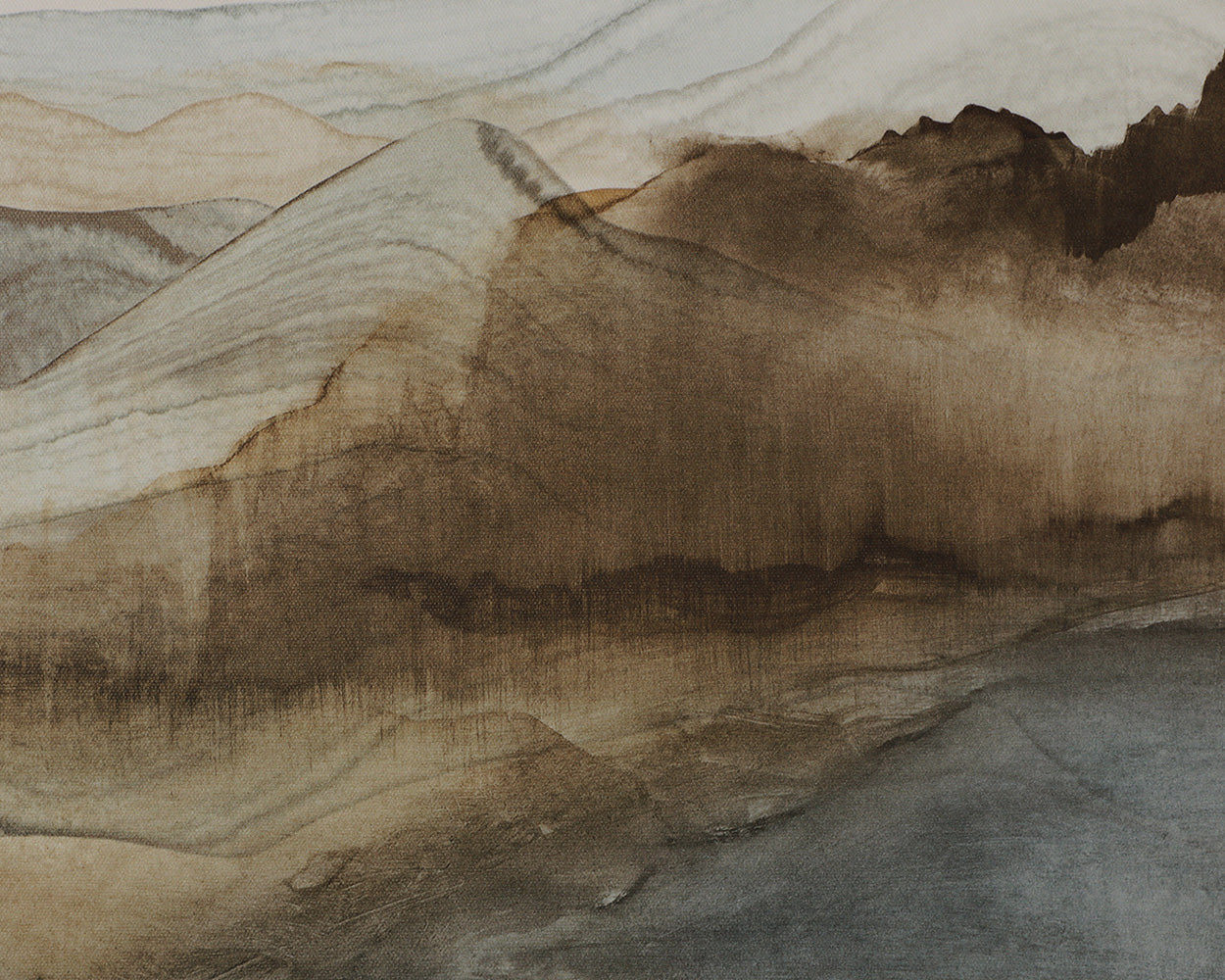 Cordillera I - 24" X 24" - Brown Floater Frame