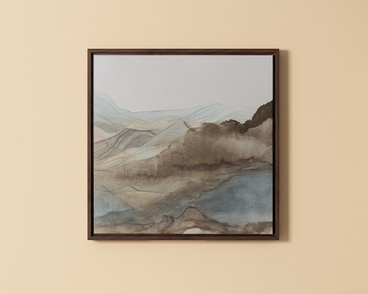 Cordillera I - 24" X 24" - Brown Floater Frame