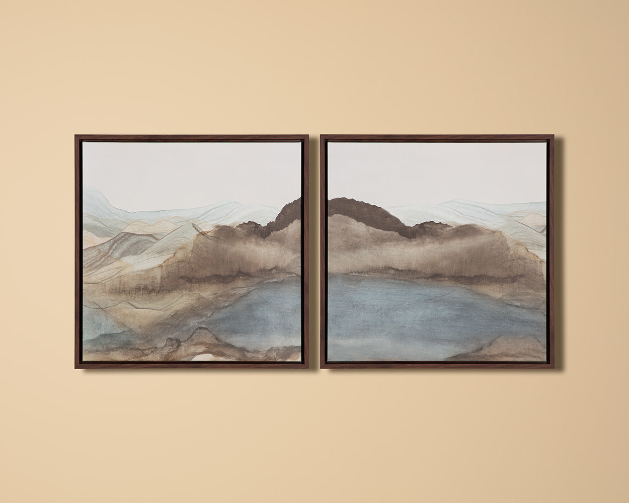 Cordillera II 24" X 24" - Brown Floater Frame