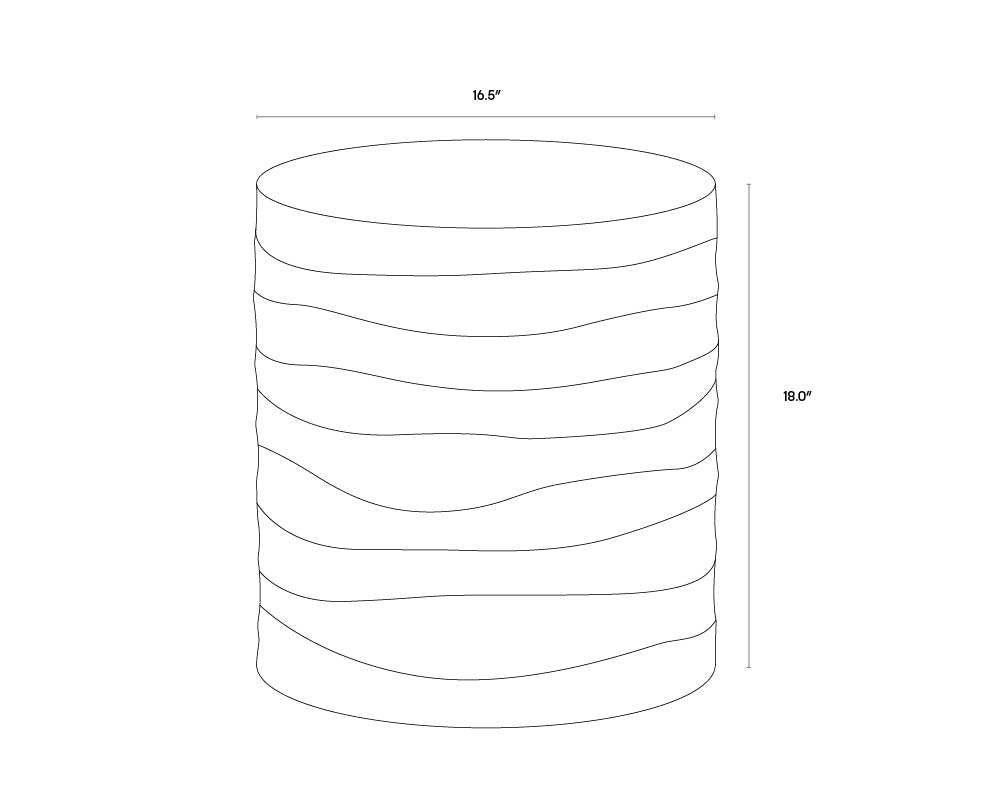 Corey End Table dimensions schematic