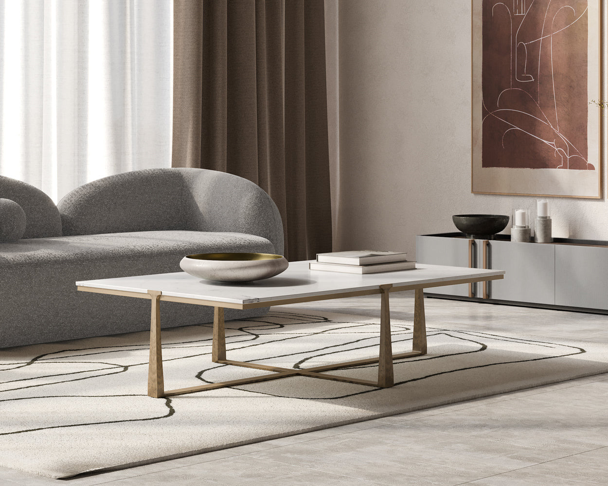 Cowell Coffee Table - White Marble