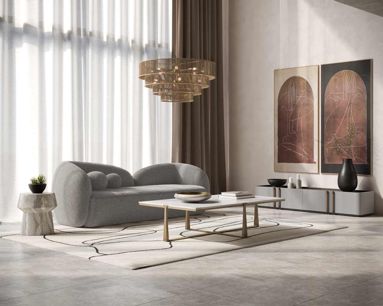 Cowell Coffee Table - White Marble