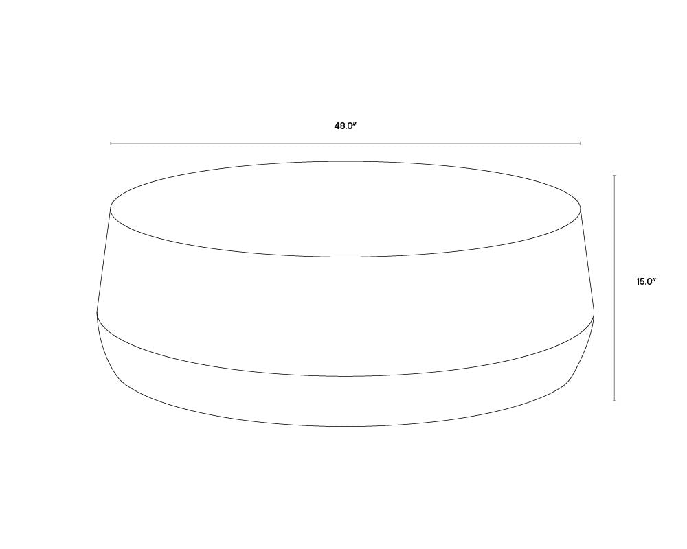 Creed Coffee Table - Large dimensions schematic