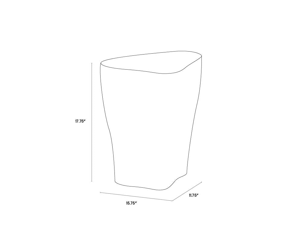 Dali End Table - Marble Look - Small dimensions schematic