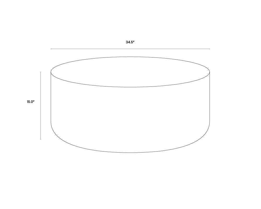 Diaz Coffee Table - Grey dimensions schematic