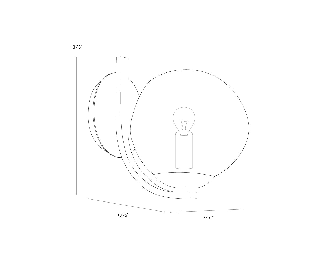 Dionis Sconce dimensions schematic