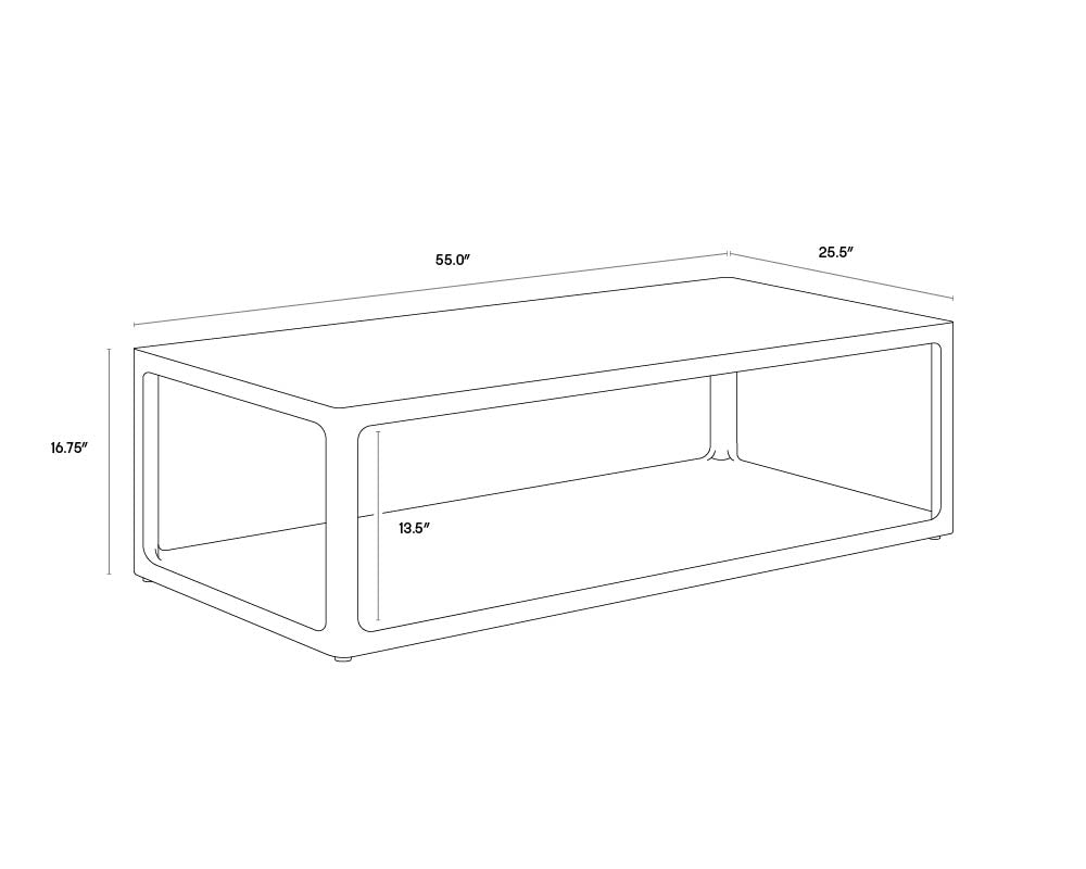 Doncaster Coffee Table dimensions schematic