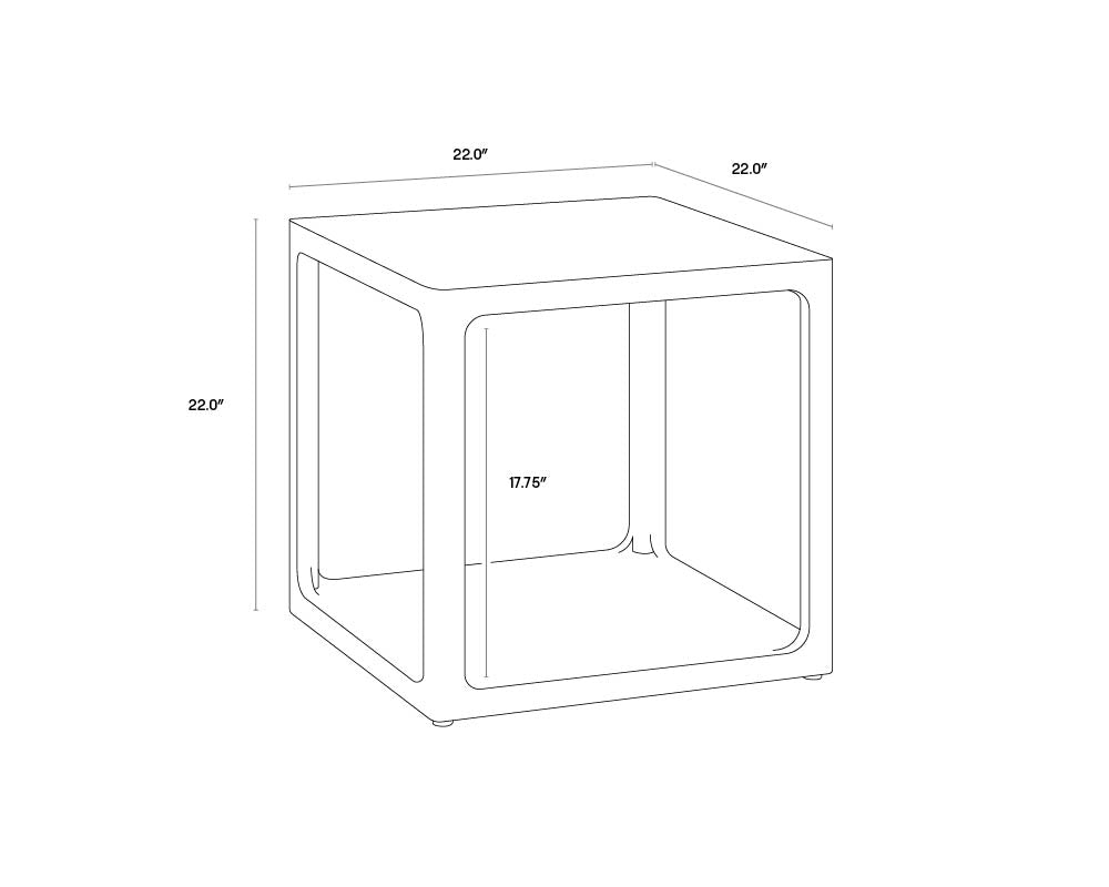 Doncaster Side Table - Smoke Grey dimensions schematic