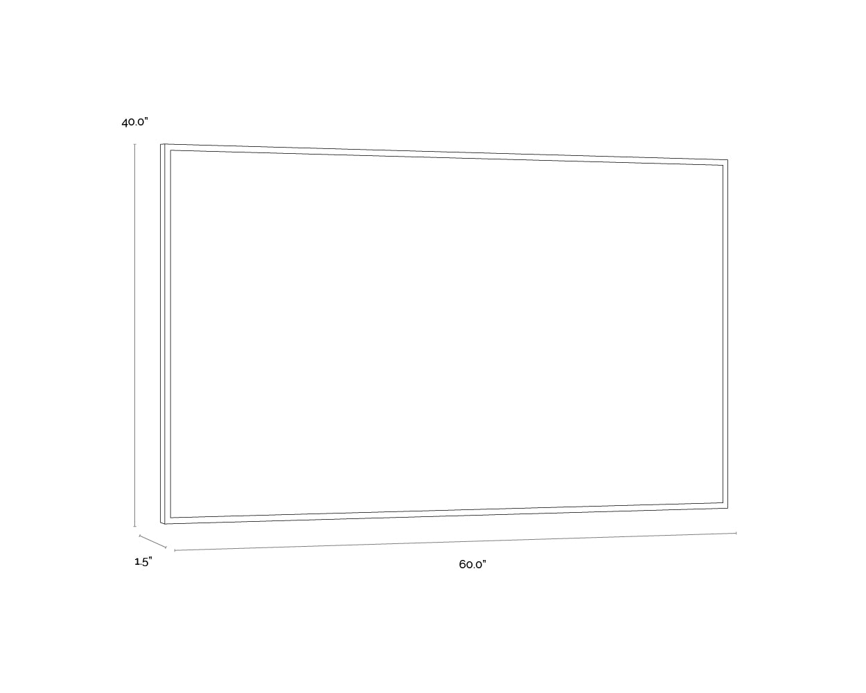 Dream State - 60" X 40" - Natural Floater Frame - Fury dimensions schematic