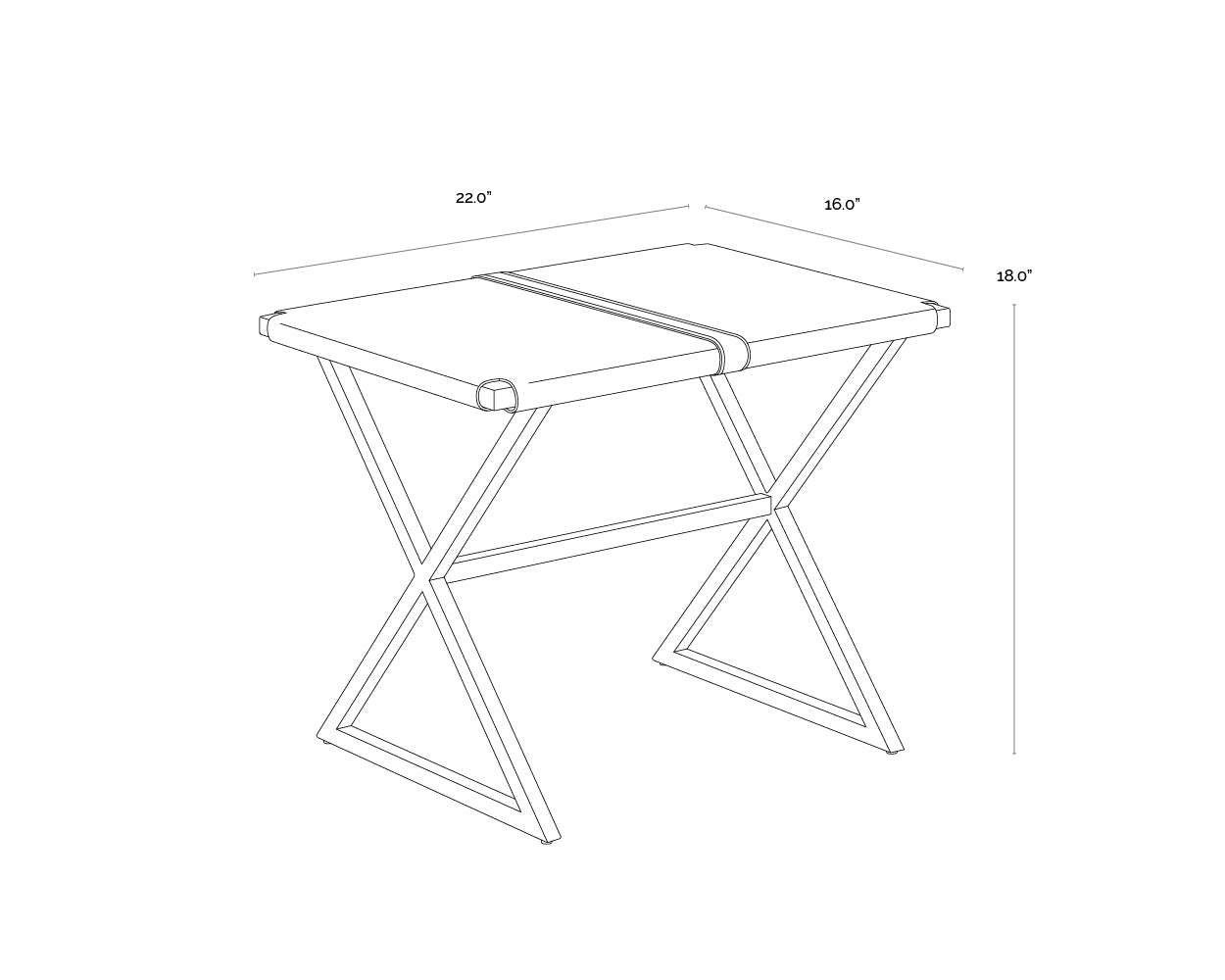 Elon Stool dimensions schematic