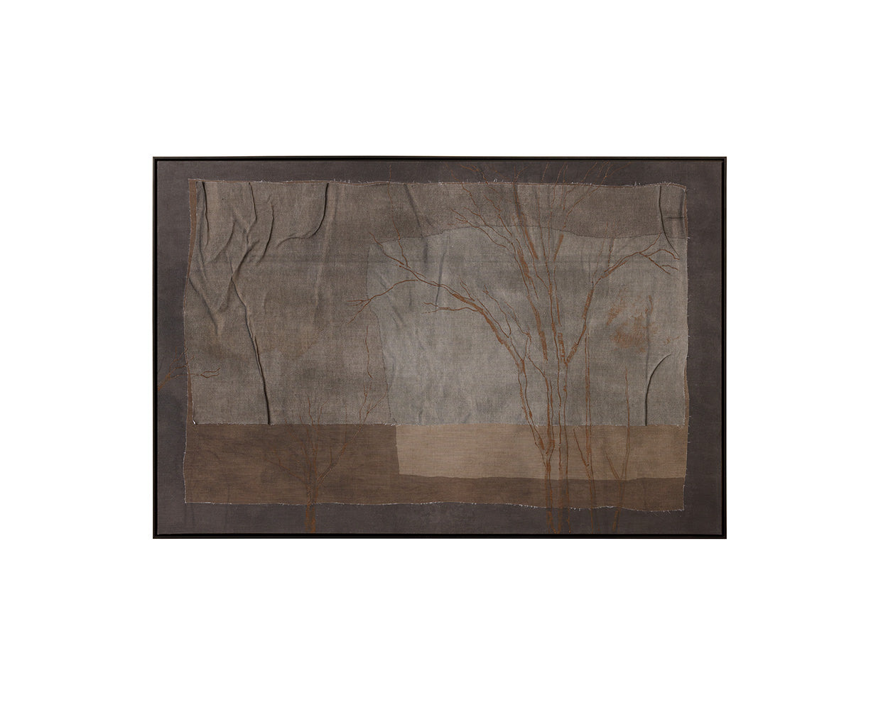 Enchanted Forest - 60" X 40" - Black Floater Frame - Brown