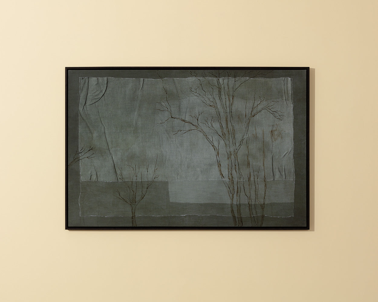 Enchanted Forest - 60" X 40" - Dark Brown Floater Frame - Green