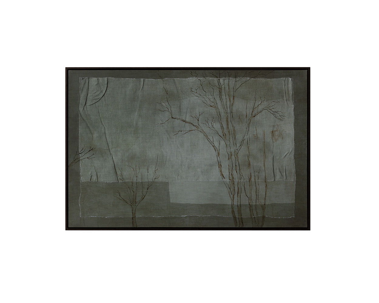 Enchanted Forest - 60" X 40" - Dark Brown Floater Frame - Green