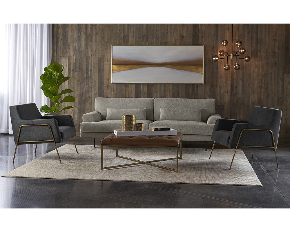 Endall Ottoman - Antique Brass