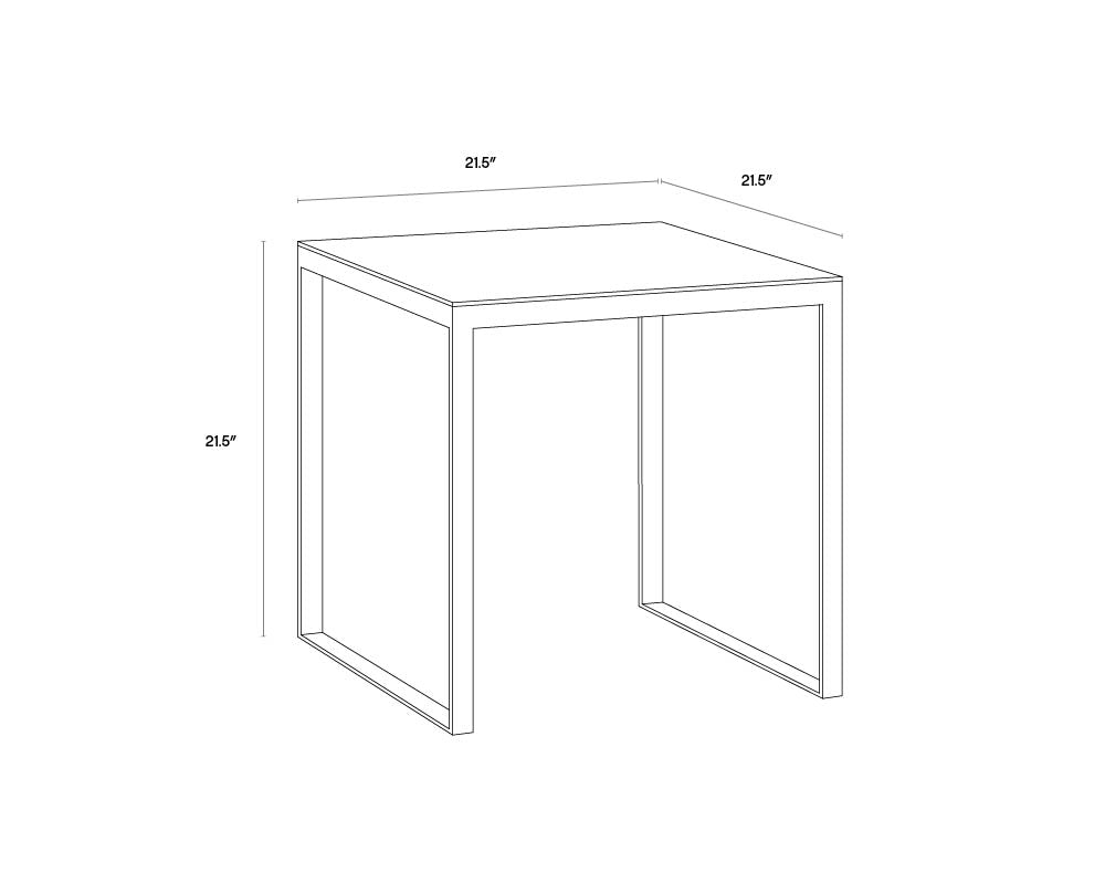 Evert End Table dimensions schematic