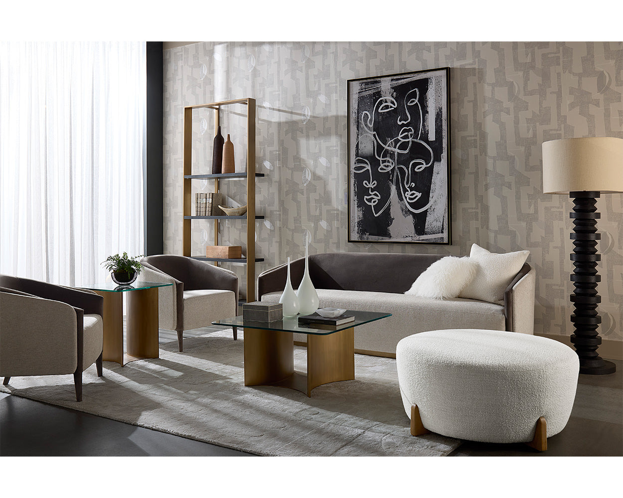 Face To Face (Set Of 2) - 40" X 60" - Black Floater Frame