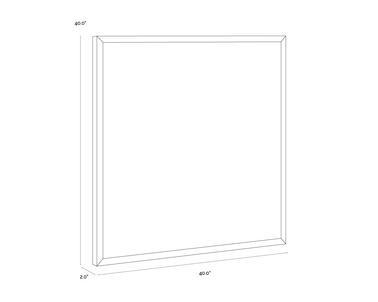 Family Dynamics I - 40" X 40" - Medium Brown Frame dimensions schematic
