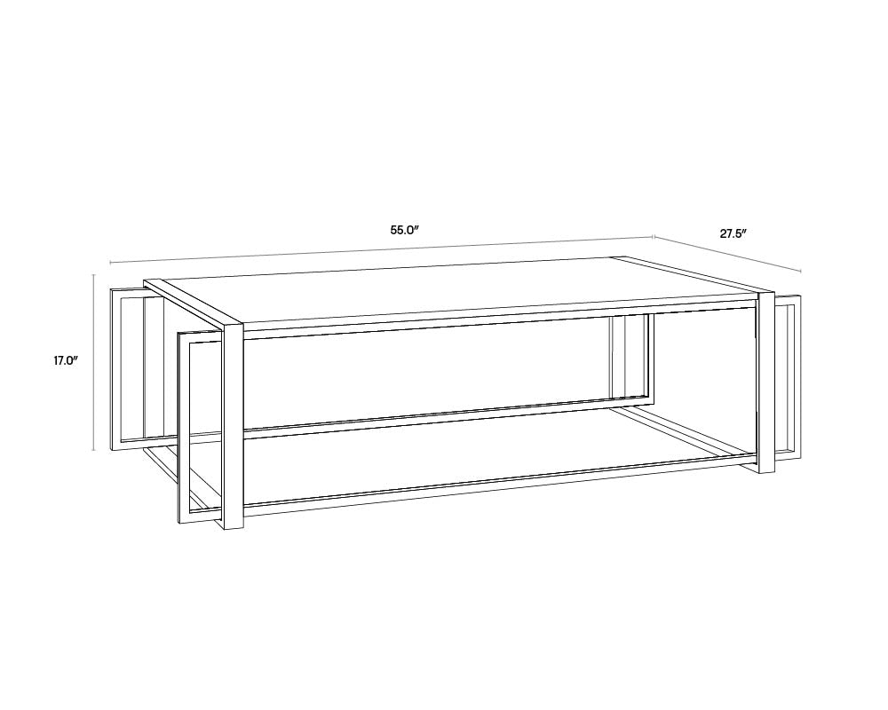 Garnet Coffee Table dimensions schematic