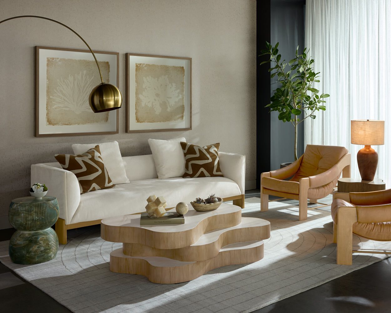 Geddes Coffee Table — Travertine Look